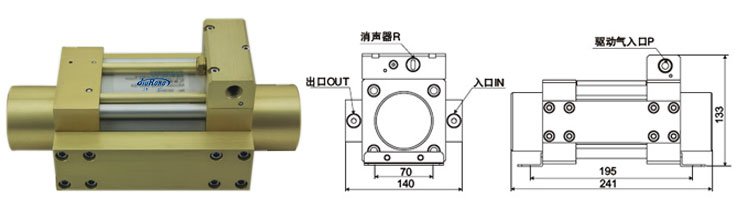 單驅(qū)動頭雙作用氣液增壓泵外形尺寸