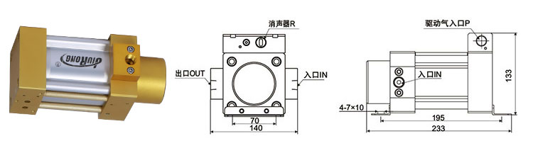 單驅(qū)動頭單作用氣液增壓泵外形尺寸